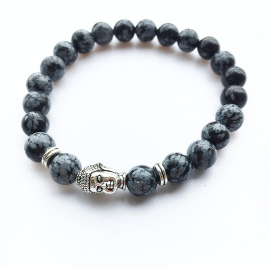 Buddha Head Agate Bead Bracelet - Improve Focus