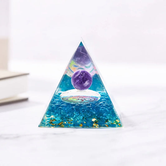 Amethyst Orgonite Pyramid - Orgone Energy Generator