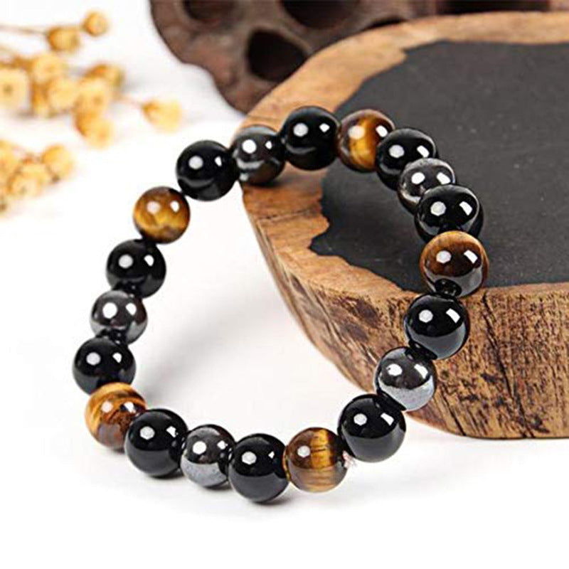 Triple Protection Bracelet - Tiger’s Eye, Obsidian, Hematite